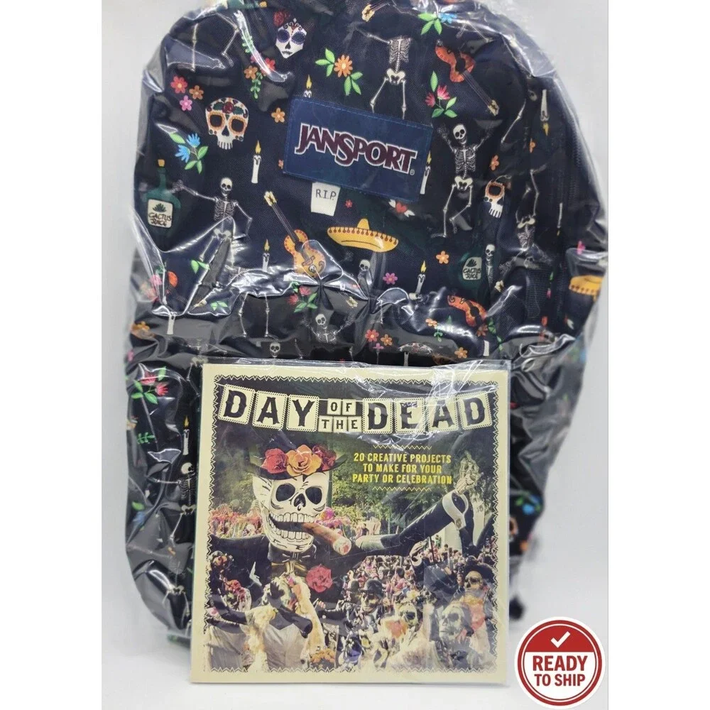 JanSport Day of the Dead Backpack T501 + Barron's Craft Book + Free Gift